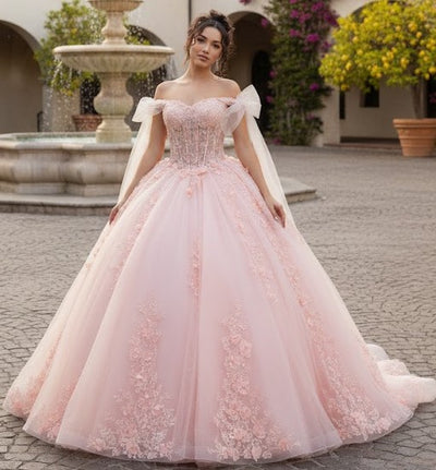 Plus Size Ball Gown in Champagne/Gold | Formal Quinceanera Dress by LK280