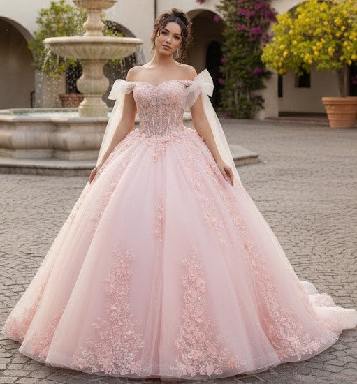 Plus Size Ball Gown in Champagne/Gold | Formal Quinceanera Dress by LK280