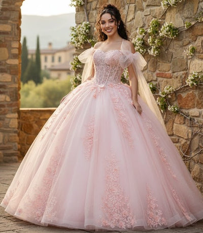 Plus Size Ball Gown in Champagne/Gold | Formal Quinceanera Dress by LK280