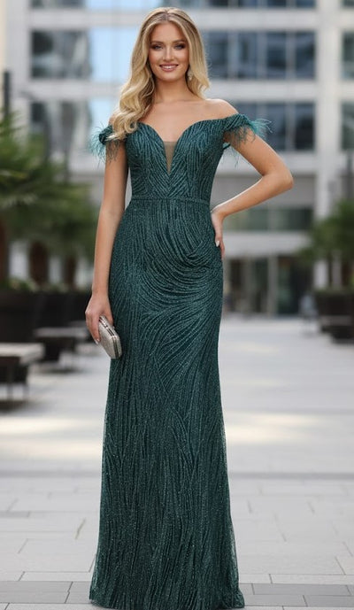 Hunter Green Quinceanera Mom Dresses | Mother of the Quince Gowns RQ7963