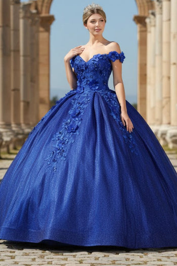 Layla K LK154 Off Shoulder Floral Applique Quinceanera Ball Gown