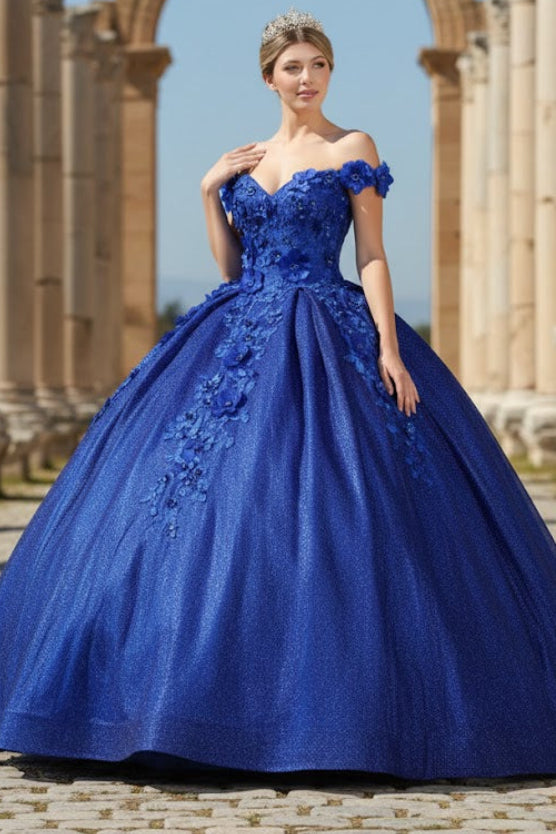 Layla K LK154 Off Shoulder Floral Applique Quinceanera Ball Gown