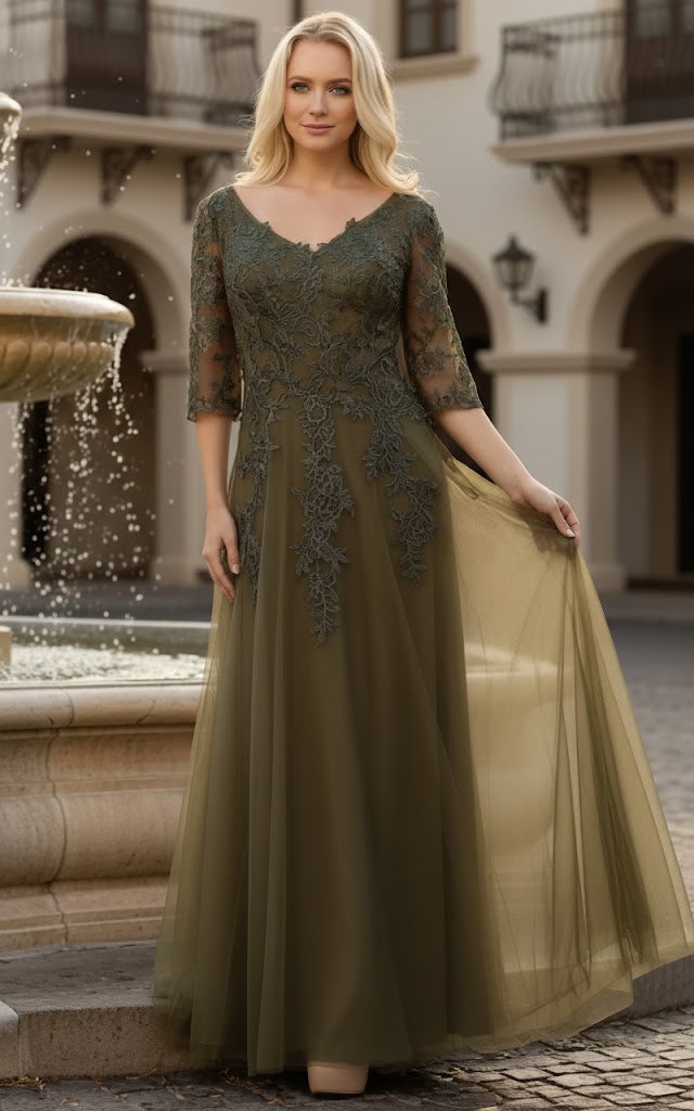 gold mother of the bride dresses plus size Designer Mother Of The Bride Plus Size Gown, Olive
