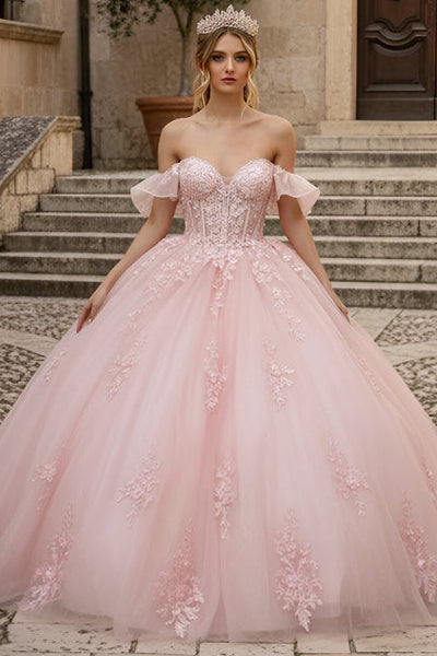 Ruffled Off Shoulder Corset Ball Gown by GLS Gloria GL3475
