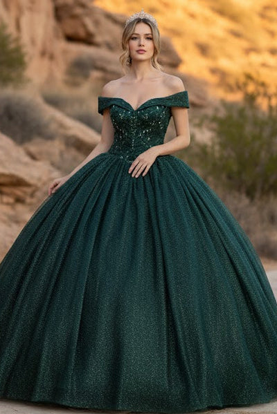 Sweet 16 Birthday Party Dress in Hunter Green Style LK151 Ball Gown