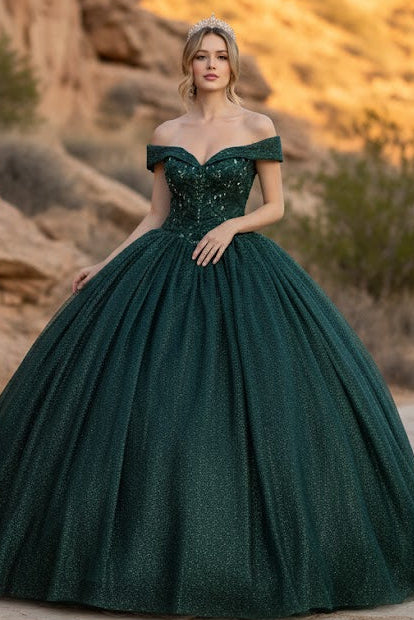 Sweet 16 Birthday Party Dress in Hunter Green Style LK151 Ball Gown