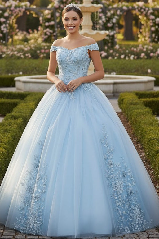 baby blue sweet 16 dress Elizabeth K GL2802 C-Bestseller Light Blue Sweet 16 Size:30E Shoulder Length