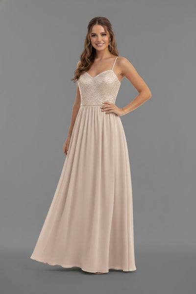 Long Chiffon Gown with Sequins by Elizabeth KGL2416