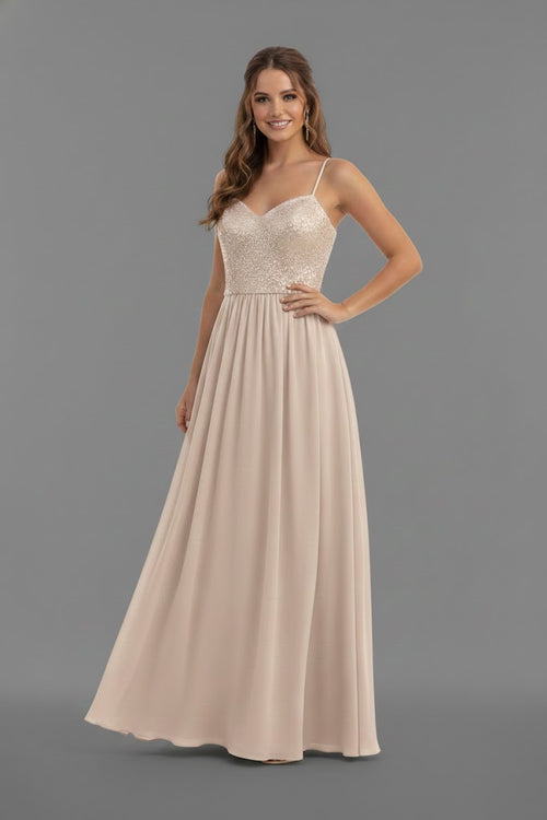 Long Chiffon Gown with Sequins by Elizabeth KGL2416