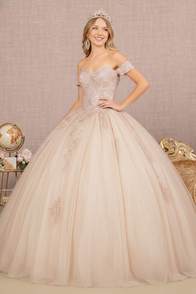 Strapless Sweetheart Glitter Ball Gown by Elizabeth KGL2604