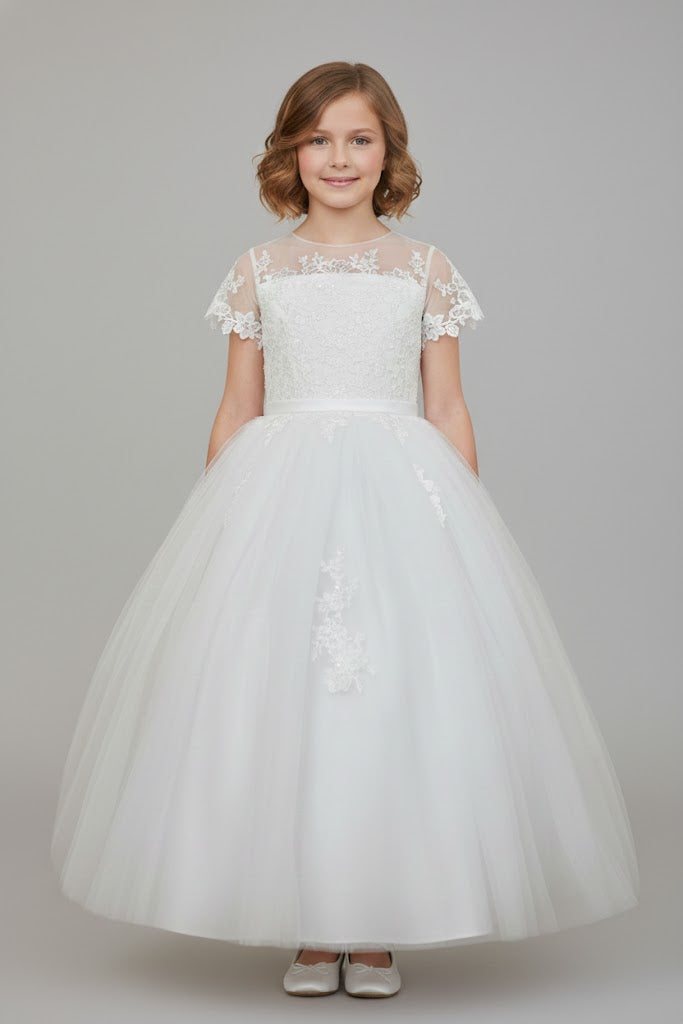 GK113 White Girl Pageant Dress by Elizabeth KGK113
