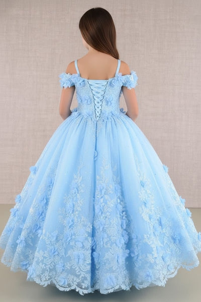 GK110 Girls 3D Floral Gown by Elizabeth KGK110
