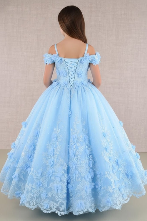 GK110 Girls 3D Floral Gown by Elizabeth KGK110