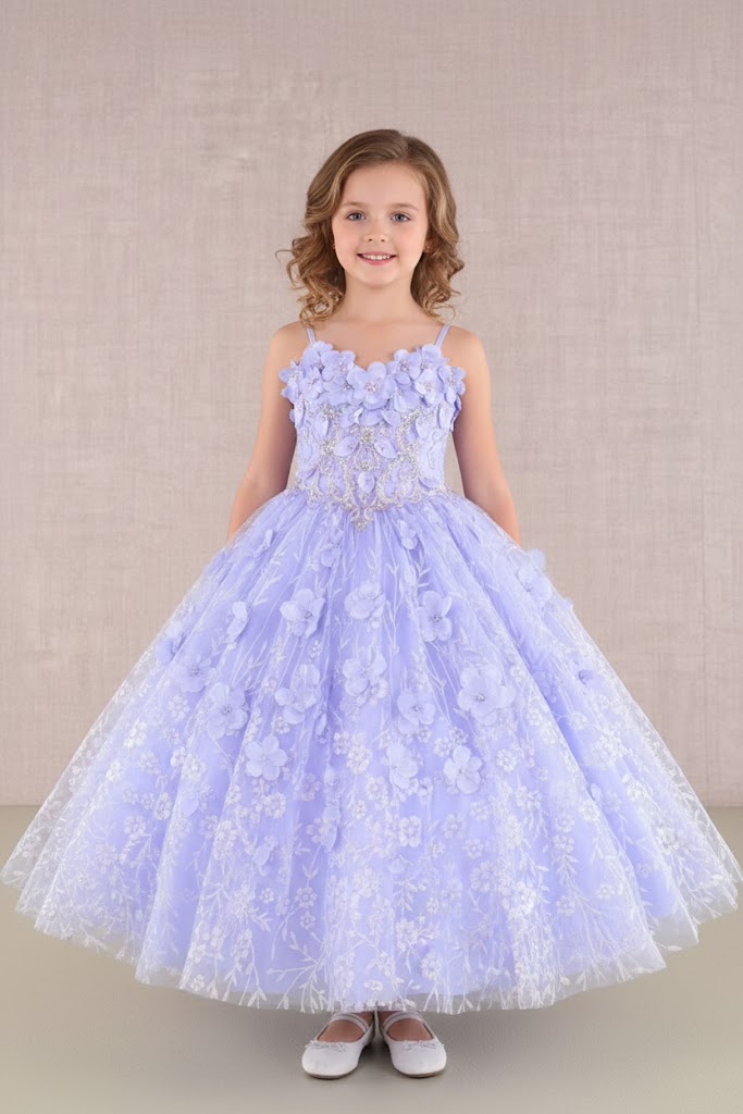 3D Floral Sleeveless Cloak Gown by Elizabeth KGK105
