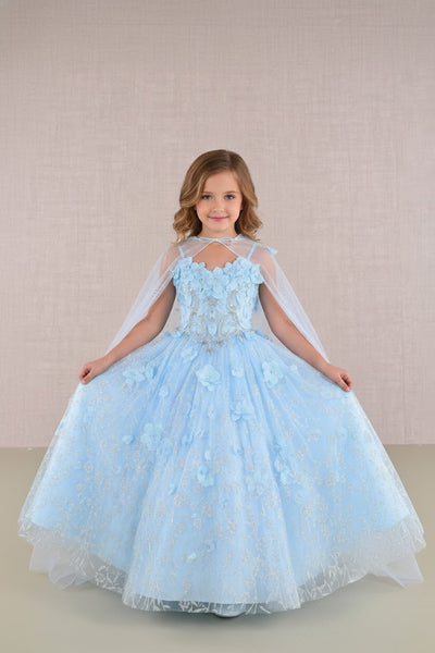3D Floral Sleeveless Cloak Gown by Elizabeth KGK105