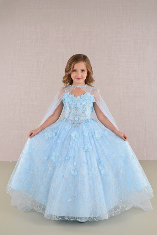 3D Floral Sleeveless Cloak Gown by Elizabeth KGK105