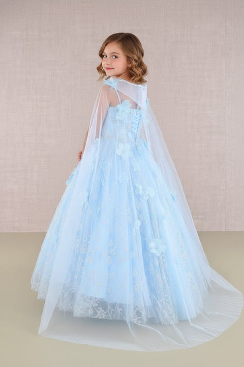 3D Floral Sleeveless Cloak Gown by Elizabeth KGK105