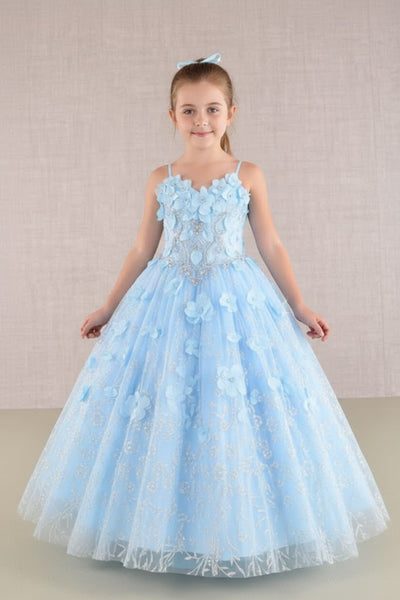 3D Floral Sleeveless Cloak Gown by Elizabeth KGK105