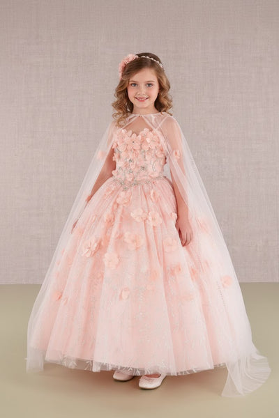 3D Floral Sleeveless Cloak Gown by Elizabeth KGK105