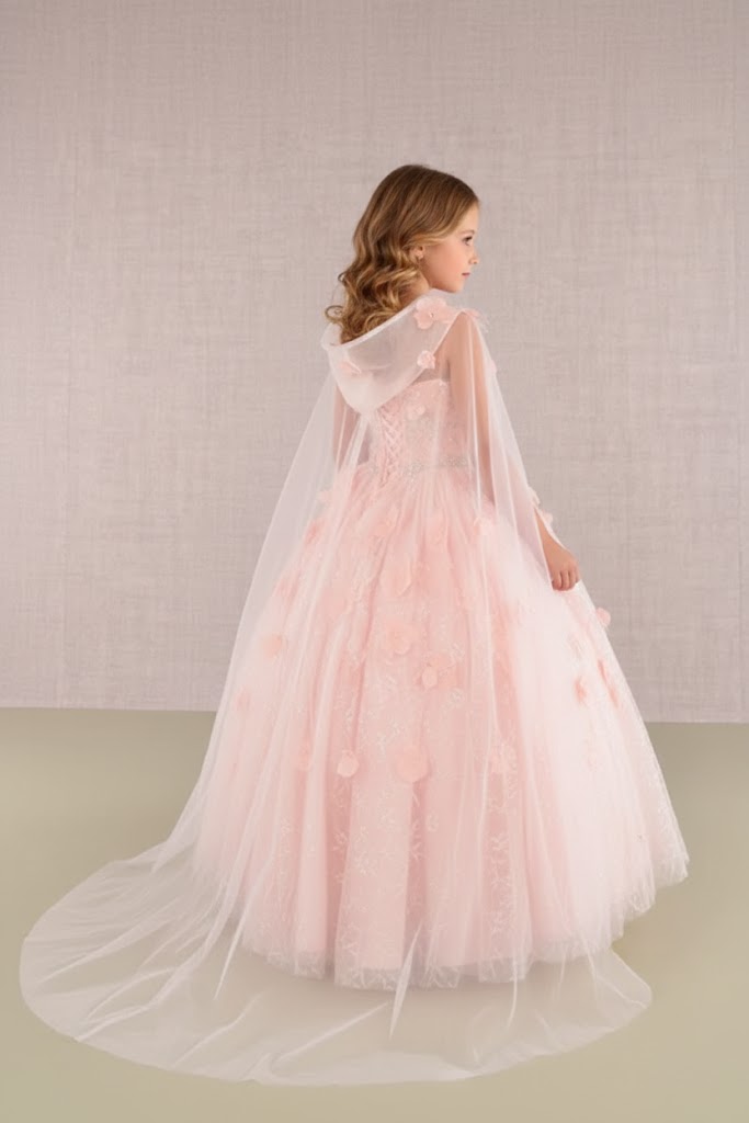 3D Floral Sleeveless Cloak Gown by Elizabeth KGK105