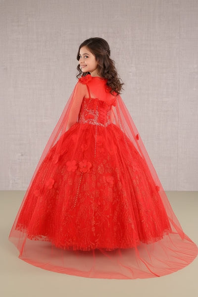 3D Floral Sleeveless Cloak Gown by Elizabeth KGK105