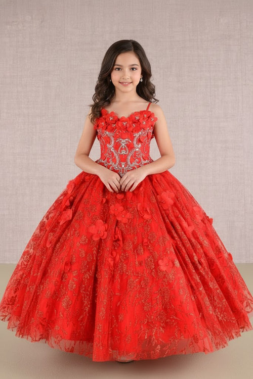 3D Floral Sleeveless Cloak Gown by Elizabeth KGK105