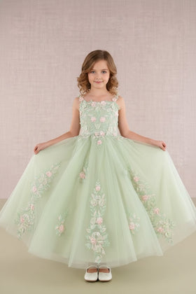 GK109 Sleeveless Floral Gown by Elizabeth KGK109