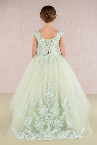 Embroidered Cap Sleeve Gown by Elizabeth KGK108
