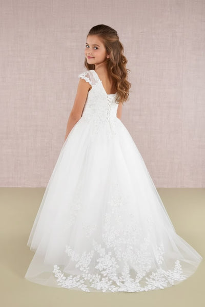 Embroidered Cap Sleeve Gown by Elizabeth KGK108