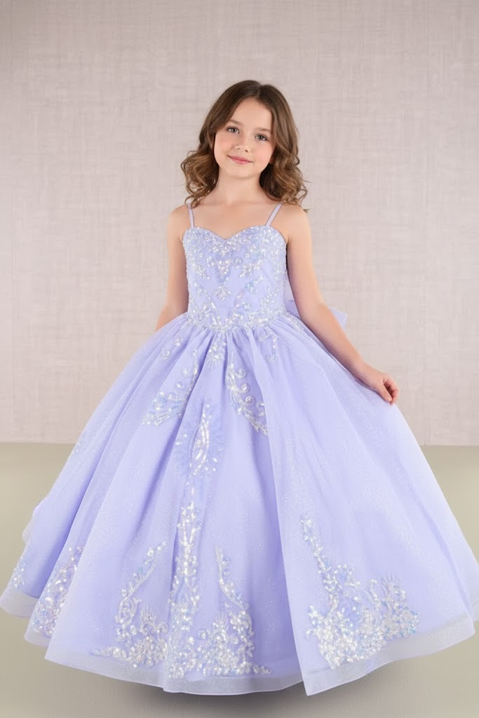 GK106 Sequin Girls Gown by Elizabeth KGK106
