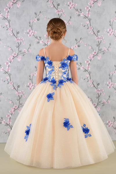 GK115 Girls 3D Floral Gown by Elizabeth KGK115