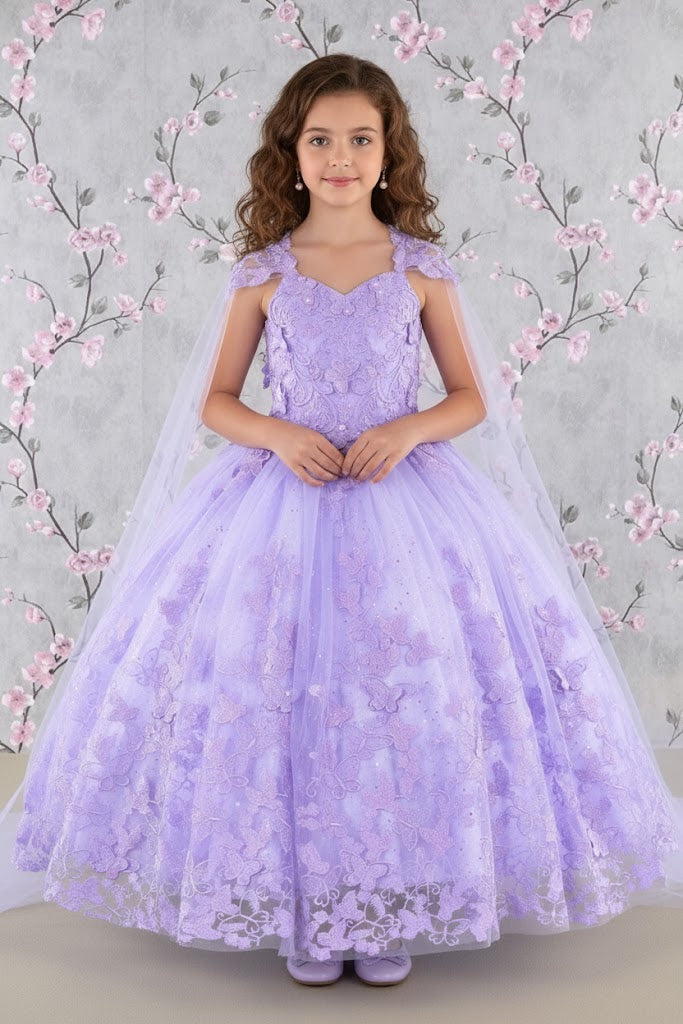 3D Butterfly Cape Gown for Girls by Elizabeth KGK114