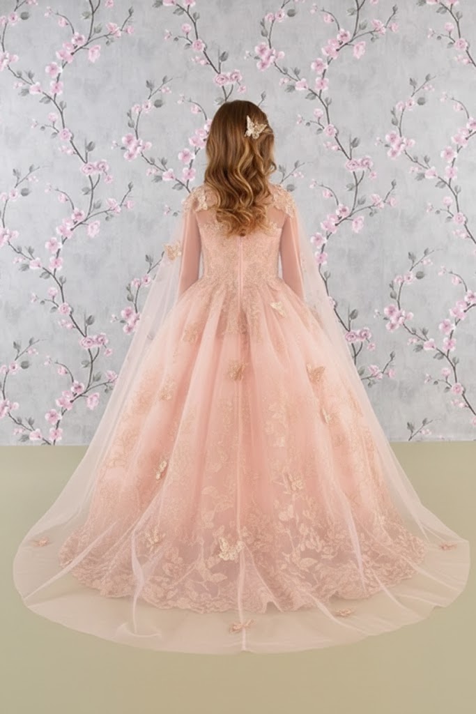3D Butterfly Cape Gown for Girls by Elizabeth KGK114