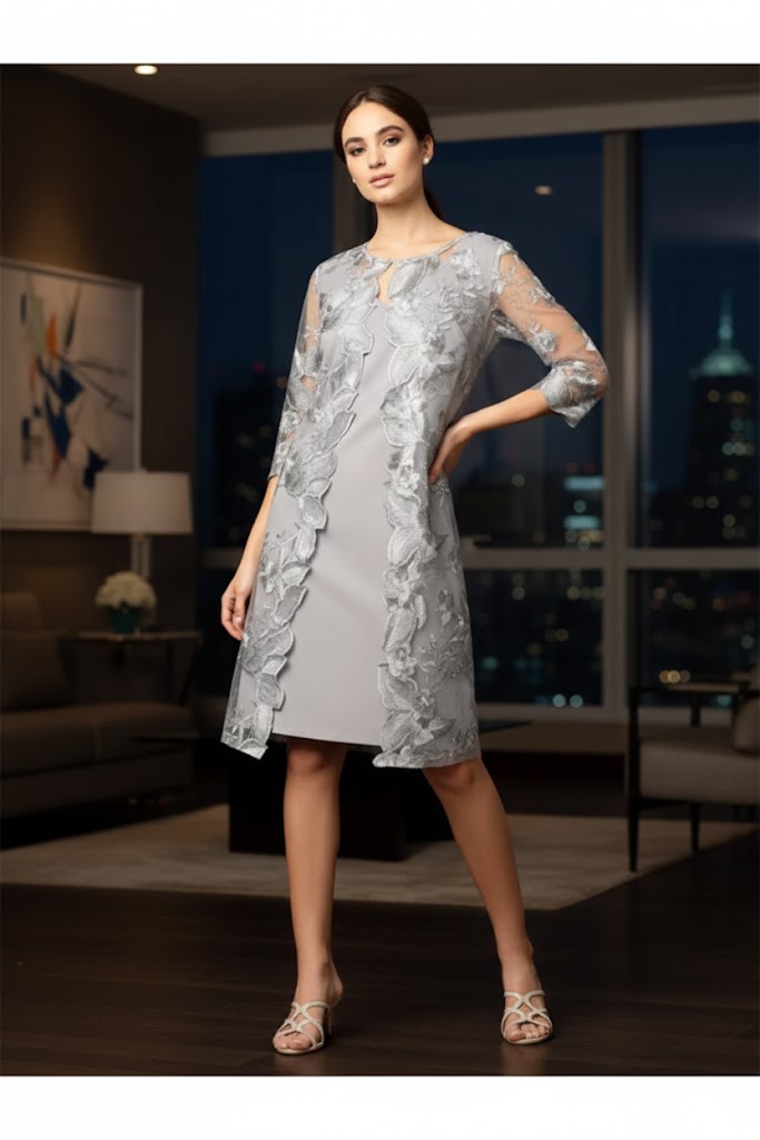 Eva USA 3351 Short Mother of the Bride Chiffon Dress