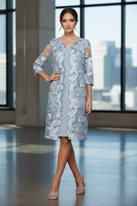 Eva USA 3351 Lace 3/4 Sleeve Mother of the Bride Dress