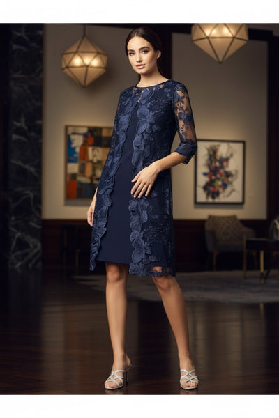 Eva USA 3351 Short Mother of the Bride Chiffon Dress