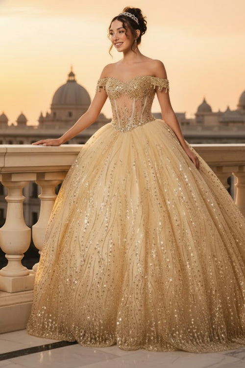 Sweet 16 Birthday Party Dress in RoseGold by LK264 Ball Gown