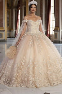 Sweet 16 Birthday Party Dress in Champagne Style LK236 Ball Gown