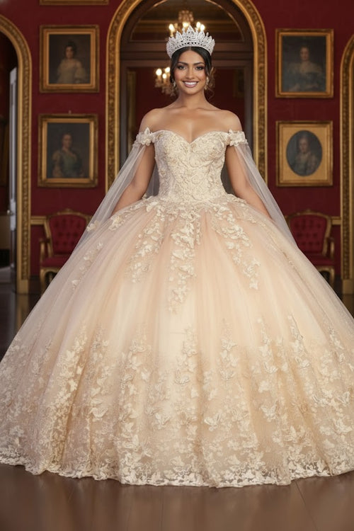 Layla K LK236 Sweetheart Lace up Back 3D Embellished Quince Gown
