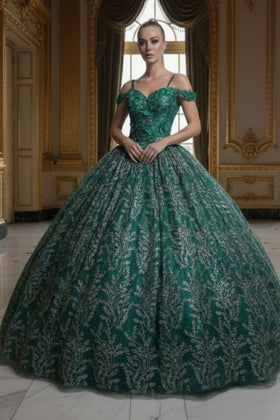 Green And Gold Quinceanera Dresses | Ball Gown by LK204