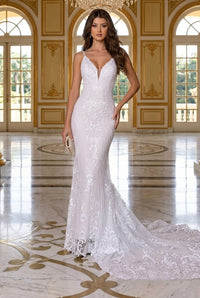 Primavera Couture 11106 Long Bridal Fitted Lace Wedding Dress