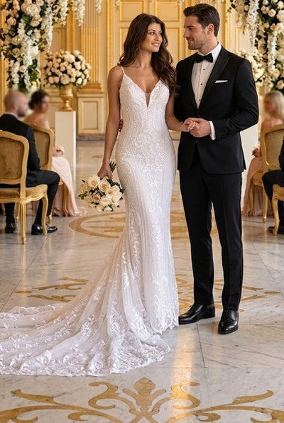 Primavera Couture 11106 Long Bridal Fitted Lace Wedding Dress