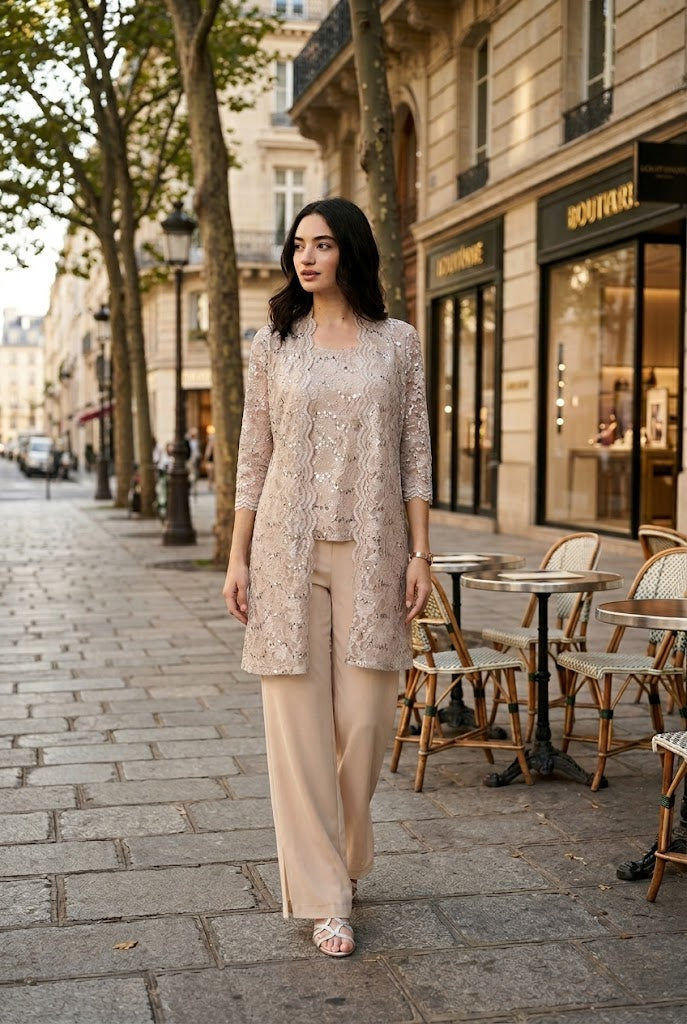 Clearance Navy Size S Mother of the Bride Jacket Pant Suit By Eva USA 3366