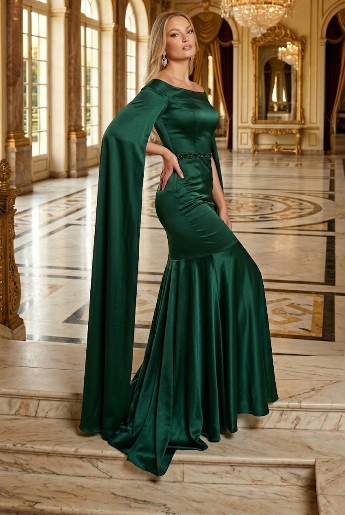 Christmas Satin Dress Hunter Green Christmas & Holiday Dress in Matte Satin Christmas Satin Dress Hunter Green Christmas & Holiday Dress in Matte Satin