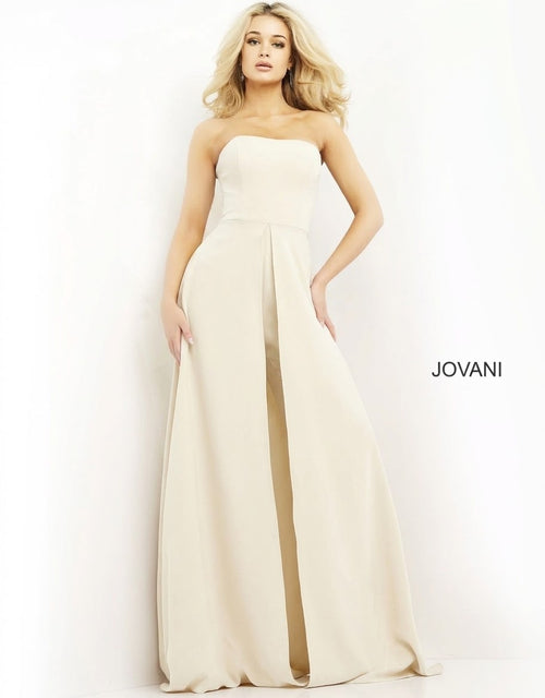 Jovani 03529 Strapless Wide Leg Formal Jumpsuit