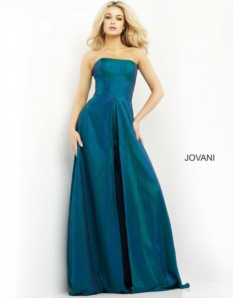 Jovani 03529 Strapless Wide Leg Formal Jumpsuit