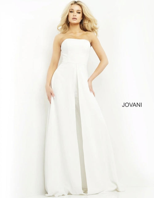 Jovani 03529 Strapless Wide Leg Formal Jumpsuit