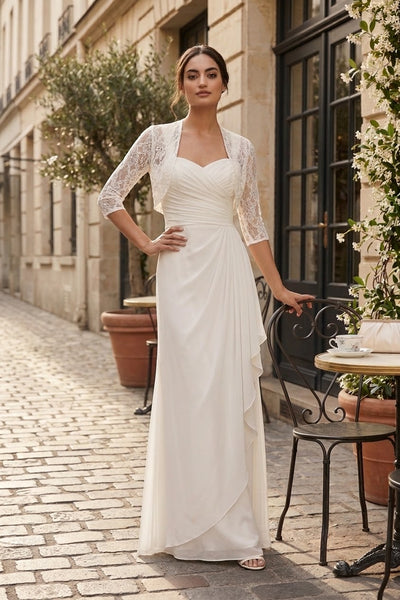 Eva USA 3094 Long Mother Of The Bride Lace Chiffon Jacket Dress