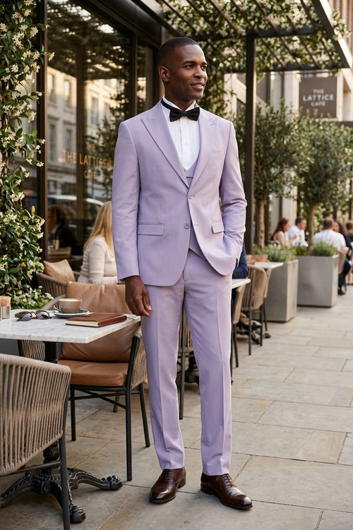 Three Piece Lavender Groomsmen Suit for Men & Boys - Perfect for Weddings