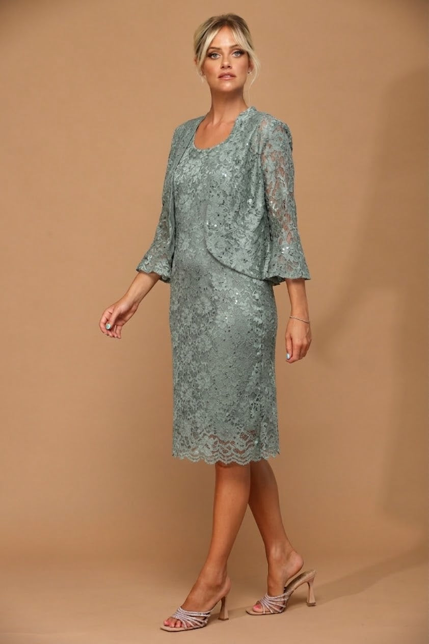 Eva USA 3347 2-Piece Lace Jacket Dress for the Mother of Bride
